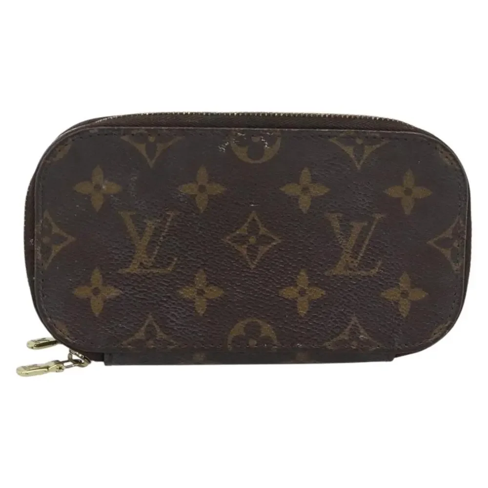 Louis Vuitton Monogram Trousse Brush PM Cosmetic Pouch Brown
